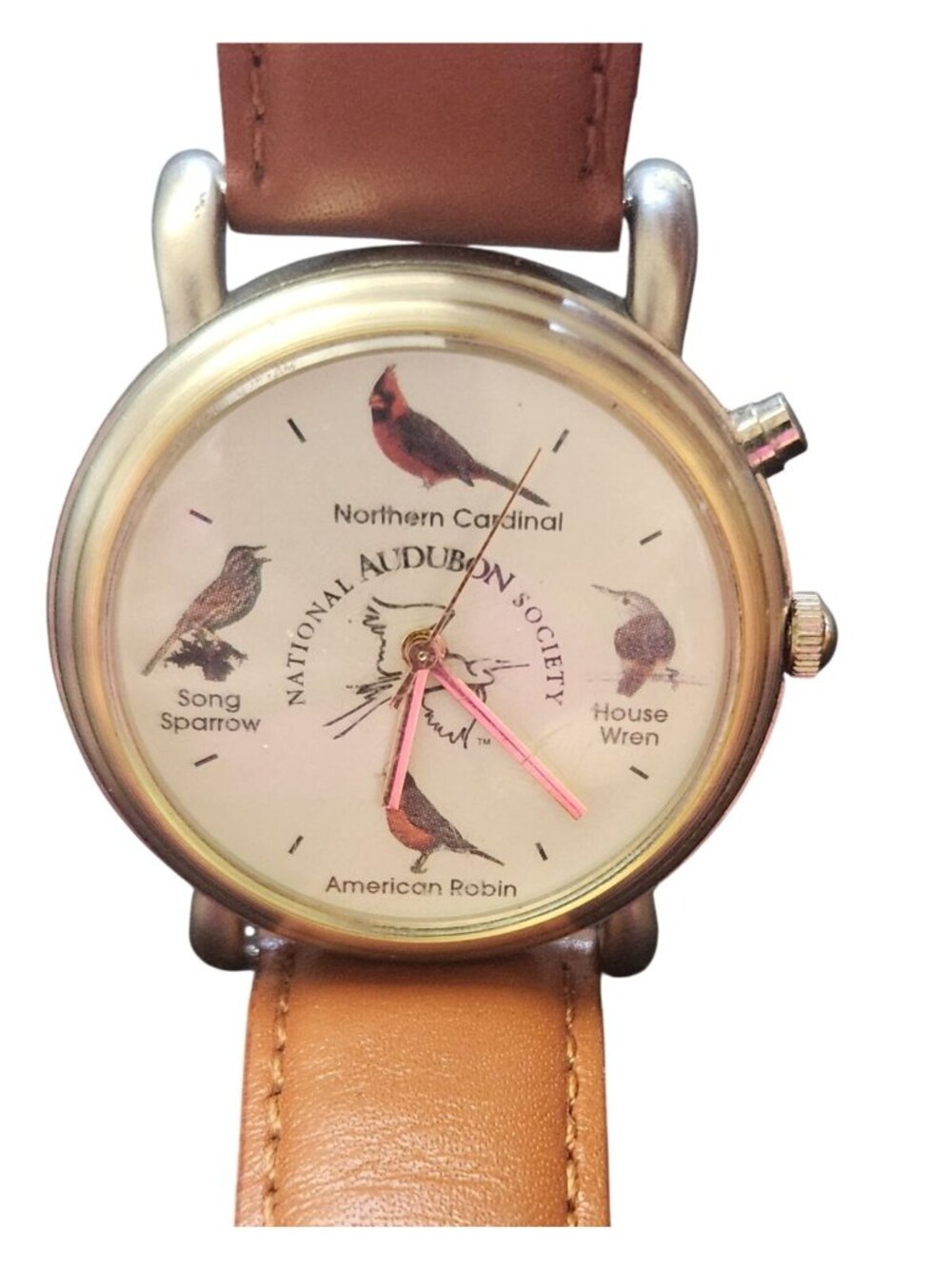 National Audubon Society Birdsong Watch Leather Strap Vintage Collectible